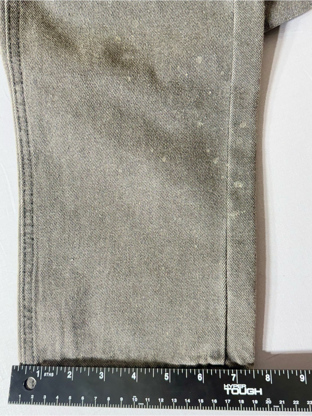 Revenge Clothing Gray Slim Straight Jeans with Mint Embroidered Logo - Picture 3 of 9